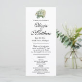 Elegant wit groen waterverf bloemenprogramma (Staand voorkant)
