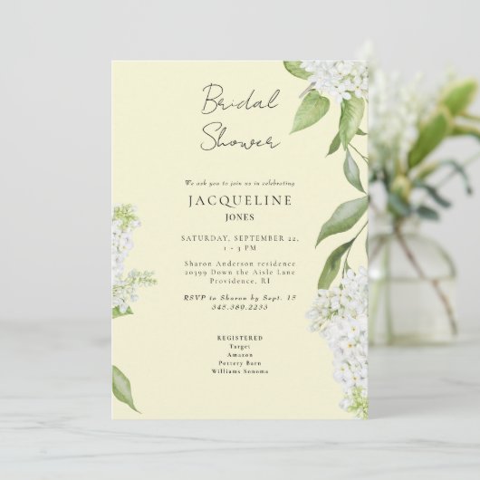 Elegant wit Hydrangea geel Vrijgezellenfeest Kaart (Staand voorkant)