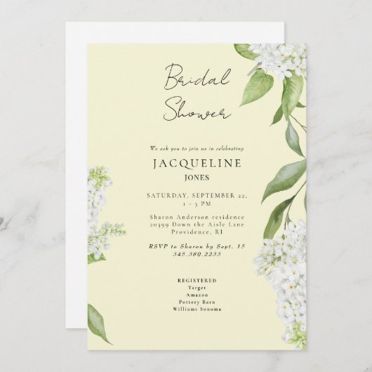 Elegant wit Hydrangea geel Vrijgezellenfeest Kaart (Voorkant / Achterkant)