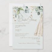 Elegant wit Hydrangea jurk Sage Vrijgezellenfeest Kaart (Voorkant)