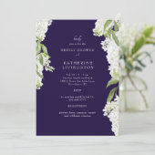 Elegant wit Hydrangea Navy Vrijgezellenfeest Kaart (Staand voorkant)