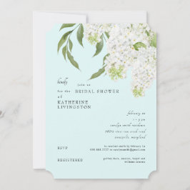 Elegant wit Hydrangea Seafoam Vrijgezellenfeest Kaart