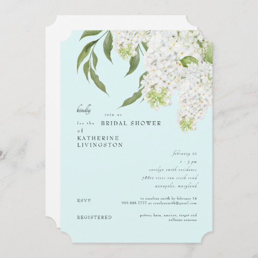 Elegant wit Hydrangea Seafoam Vrijgezellenfeest Kaart (Voorkant / Achterkant)