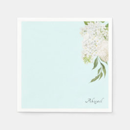 Elegant wit Hydrangea Seafoam Vrijgezellenfeest Servet