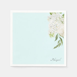 Elegant wit Hydrangea Seafoam Vrijgezellenfeest Servet