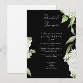 Elegant wit Hydrangea zwart Vrijgezellenfeest Kaart (Voorkant / Achterkant)