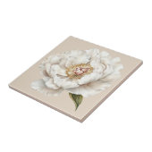 Elegant wit ivoor pioen Frans land Tegeltje (Zijkant)