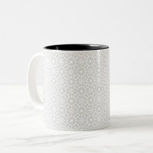 Elegant wit kant bloemmotief tweekleurige koffiemok