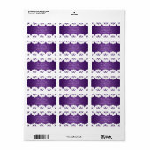Elegant Wit Kant Bruiloft Adres Paarse Etiket (Full Sheet)