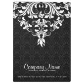 Elegant wit kant en zwarte damast klembord (Achterkant)