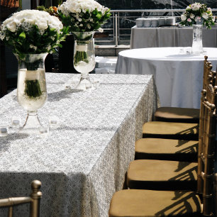 Elegant wit kant formeel donker tafelkleed