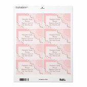 Elegant wit kant met parels roze bruiloft label (Full Sheet)
