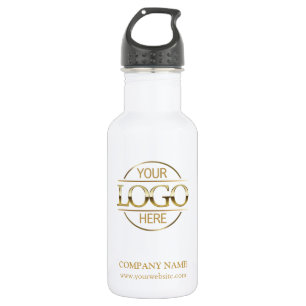 Elegant Wit Kantoor Bedrijfslogo Waterfles