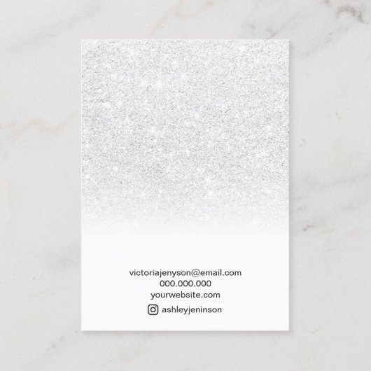Elegant wit ketting glitter juwelen visitekaartje (Achterkant)