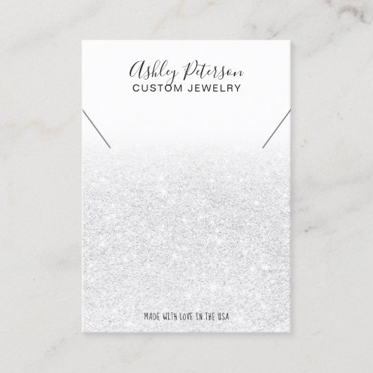 Elegant wit ketting glitter juwelen visitekaartje (Voorkant)