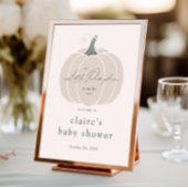 Elegant wit klein pompoen Herfst Baby shower Poster
