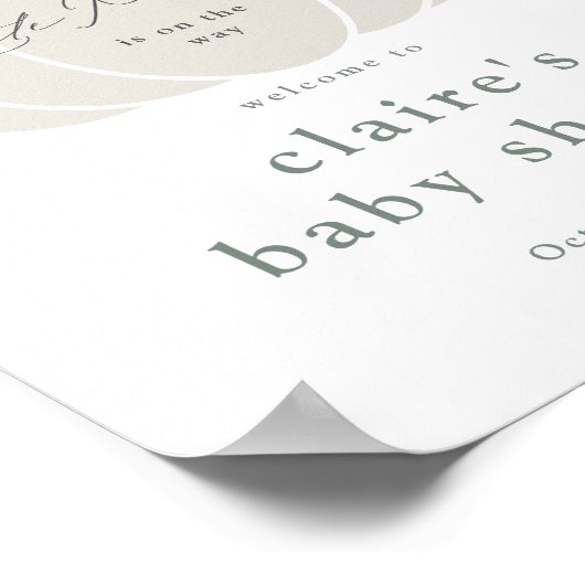 Elegant wit klein pompoen Herfst Baby shower Poster (Hoek)