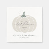 Elegant wit klein pompoen Herfst Baby shower Servet (Voorkant)