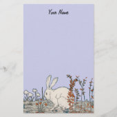 Elegant  wit konijn briefpapier (Voorkant)