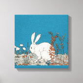 Elegant  wit konijn canvas afdruk (Voorkant)