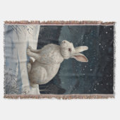 Elegant wit konijn Kerstmis besneeuwd bos Deken (Voorkant)