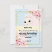 Elegant wit konijntje Baby shower Bedankkaart (Voorkant)