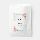 Elegant wit konijntje Baby shower Bedankzakje (Voorkant)