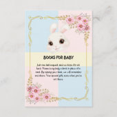 Elegant wit konijntje Baby shower Informatiekaartje (Voorkant)