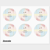 Elegant wit konijntje Baby shower Ronde Sticker (Vel)