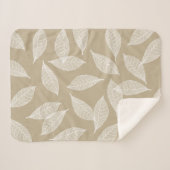 Elegant wit leder met botanische glans en taupe sherpa deken (Voorkant (horizontaal))