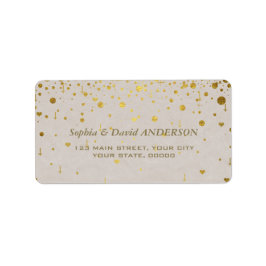 Elegant wit lederen gouden Confetti bruiloft Etiket