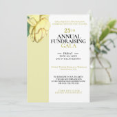 Elegant wit, licht goud Charity Event Gala Kaart (Staand voorkant)