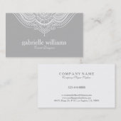 Elegant  wit & lichtgrijs geometrisch ontwerp visitekaartje (Voorkant / Achterkant)