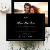 Elegant wit Lijst Monogram Classic Fotobruiloft Save The Date