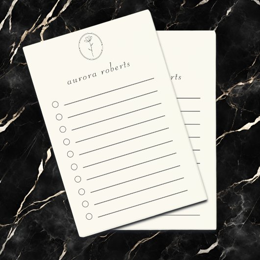 Elegant Wit Linnen & Bloem Logo Script Naam Post-it® Notes