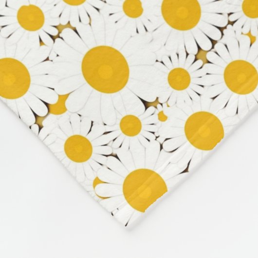 Elegant wit madeliefpatroon fleece deken (Hoek)