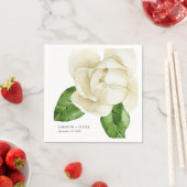 Elegant wit Magnolia bruiloft papier Servet (Insitu)