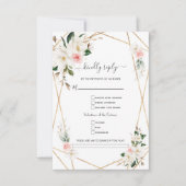 Elegant Wit Magnolia Goud Song Aanvraag Bruiloft RSVP Kaartje (Voorkant)