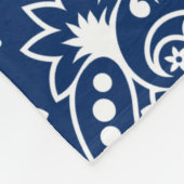 Elegant wit & marineblauw  Paisley Patroon Fleece Deken (Hoek)