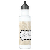 Elegant Wit Marmer Abstract Patroon Waterfles (Links)