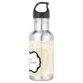 Elegant Wit Marmer Abstract Patroon Waterfles (Voorkant)