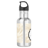 Elegant Wit Marmer Abstract Patroon Waterfles (Achterkant)