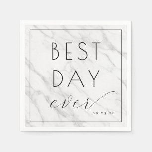 Elegant Wit Marmer Calligrafie Servet