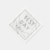 Elegant Wit Marmer Calligrafie Servet (Hoek)