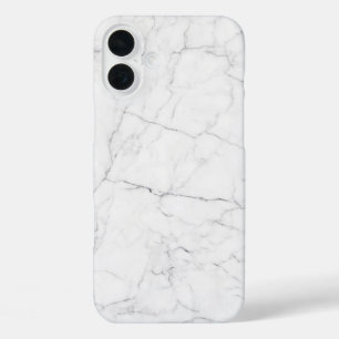 Elegant wit marmer iPhone 16 plus hoesje