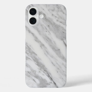 Elegant wit marmer iPhone 16 plus hoesje