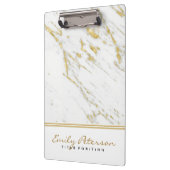 Elegant wit marmer en gouden glitter klembord (Links)