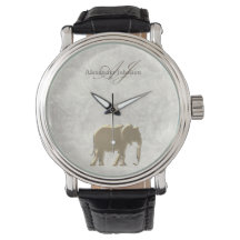 Elegant wit marmer en gouden olifant monogram