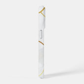 Elegant wit marmer & geometrisch goud Kintsugi iPhone Hoesje (Rechterkant)