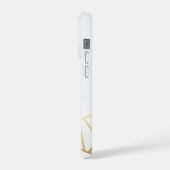 Elegant wit marmer & geometrisch goud Kintsugi iPhone Hoesje (Linkerkant)